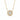 Gold necklace with a round diamond pendant on a white background