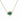 Gold necklace with a green gemstone and diamond accents on a white background