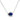 Necklace with a heart-shaped blue gemstone pendant on a white background