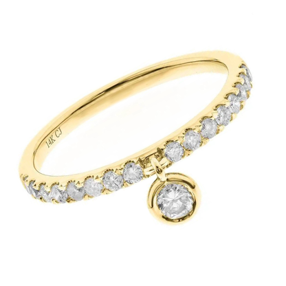 14K Gold Dancing Diamond Ring