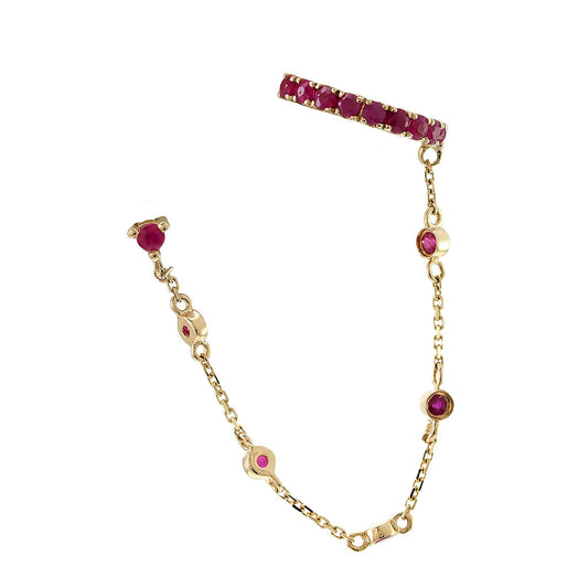 Ruby Chain Earcuff Earring