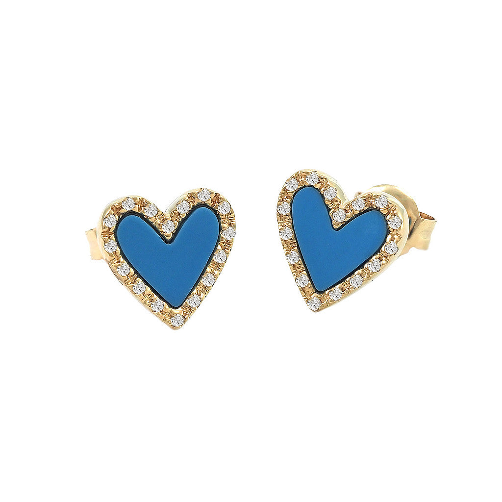 Mini Heart Turquoise Stud