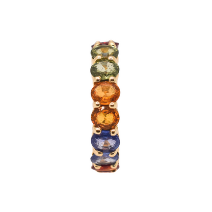 Multicolored Sapphire Eternity Band