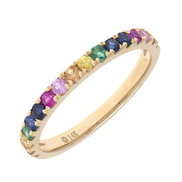 Multicolored Gemstone Stackable Band