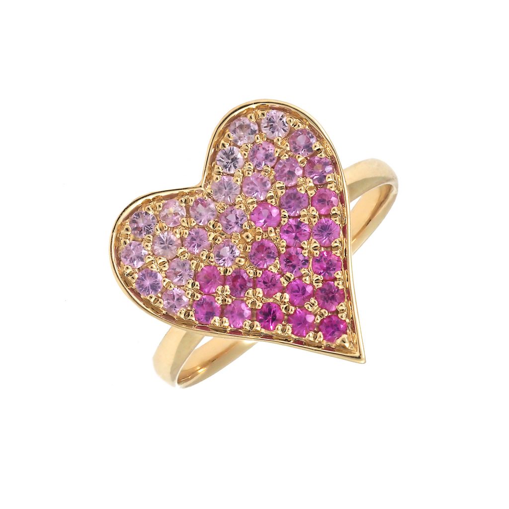 Pink Sapphire Heart Ring