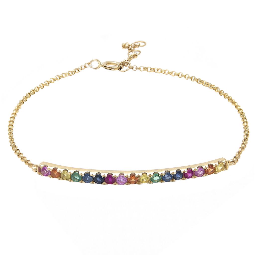 Rainbow Bar Gemstone Bracelet