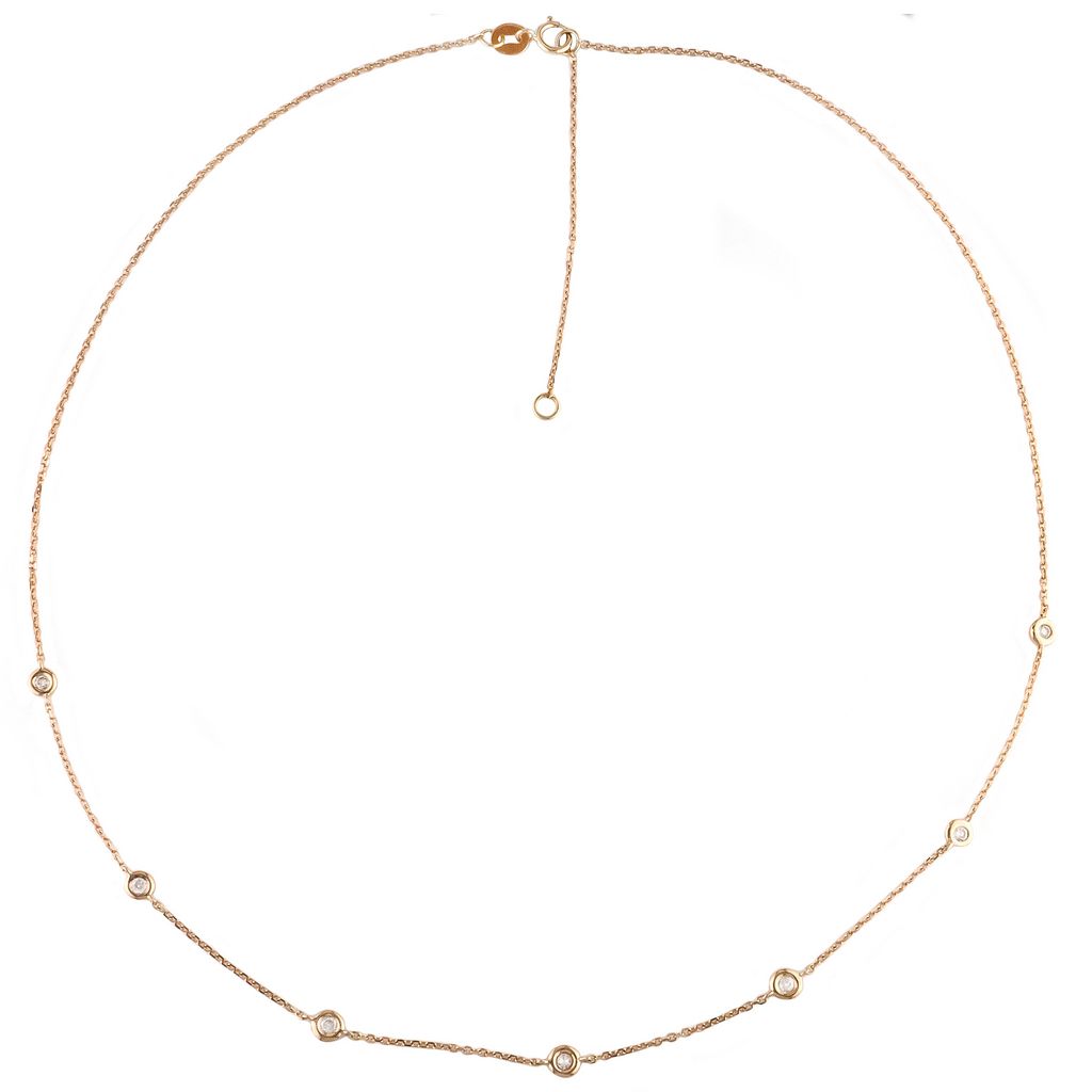 Dots Diamond Rose Gold Necklace (7 diamonds)