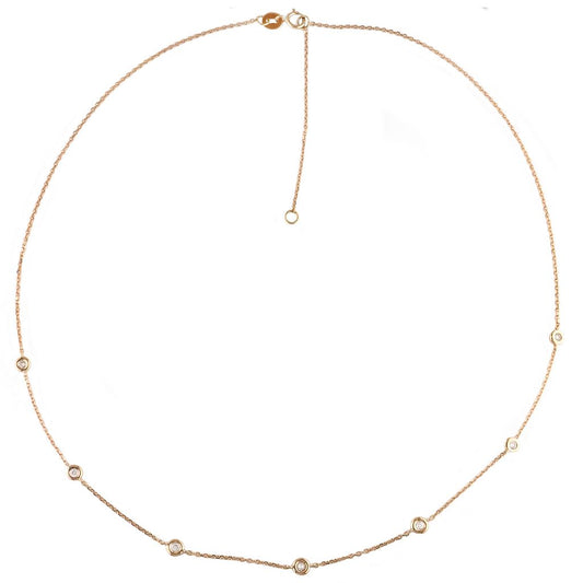 Dots Diamond Rose Gold Necklace (7 diamonds)