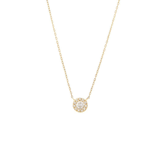 Halo Round Diamond Necklace