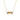 Gold necklace with a rectangular gemstone pendant on a white background