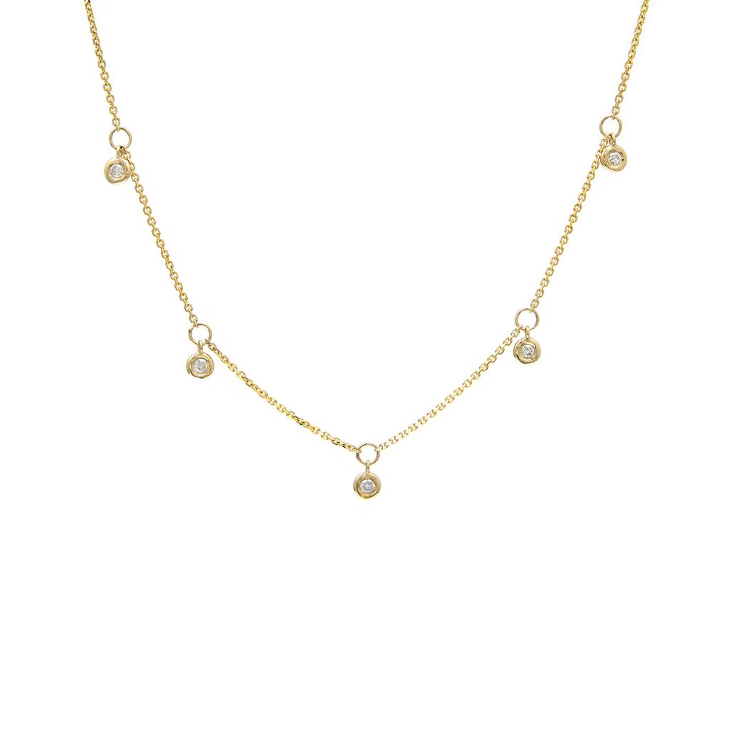 Dots Diamond Necklace (5 diamonds)