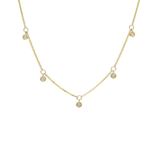 Dots Diamond Necklace (5 diamonds)