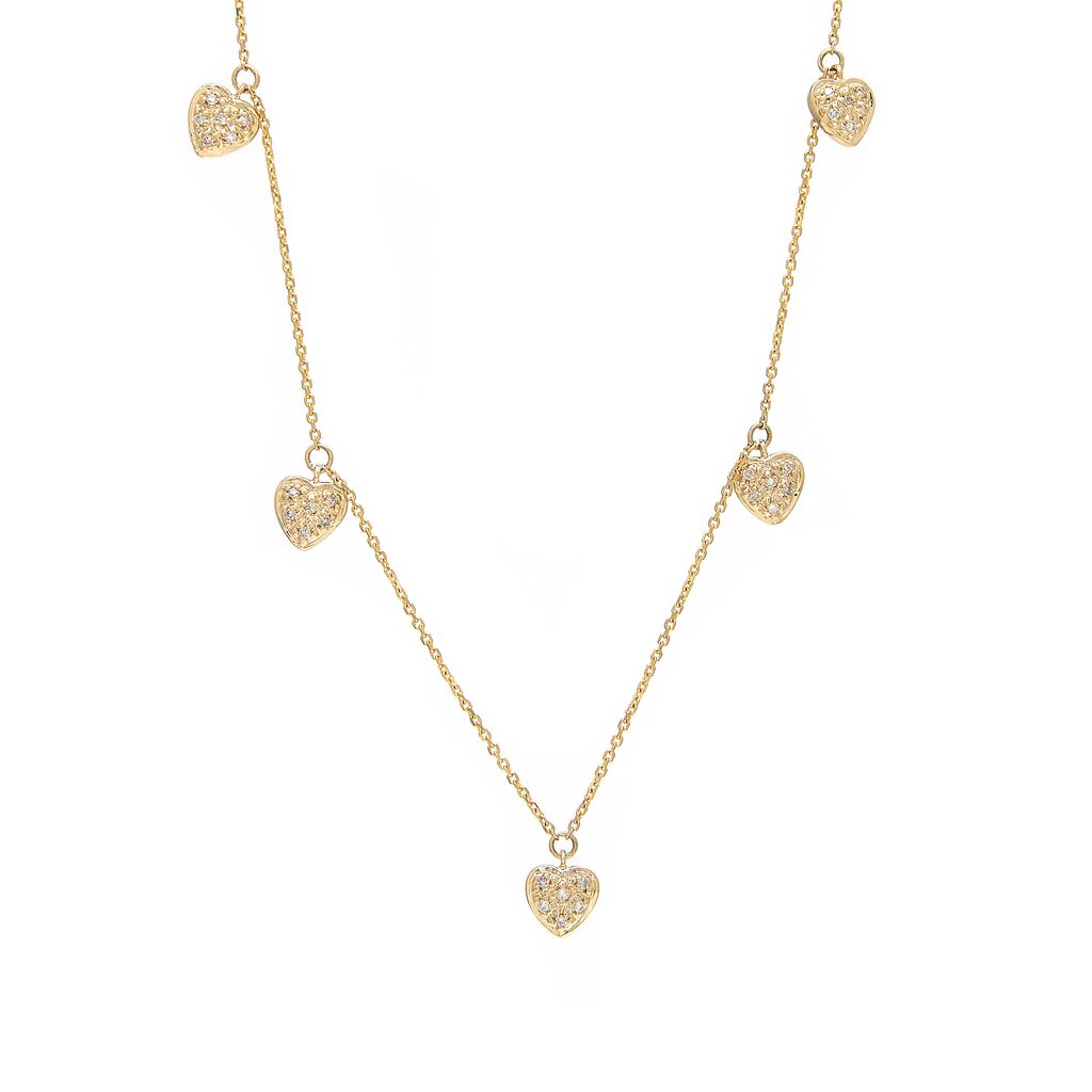 Hanging Hearts Diamond Necklace