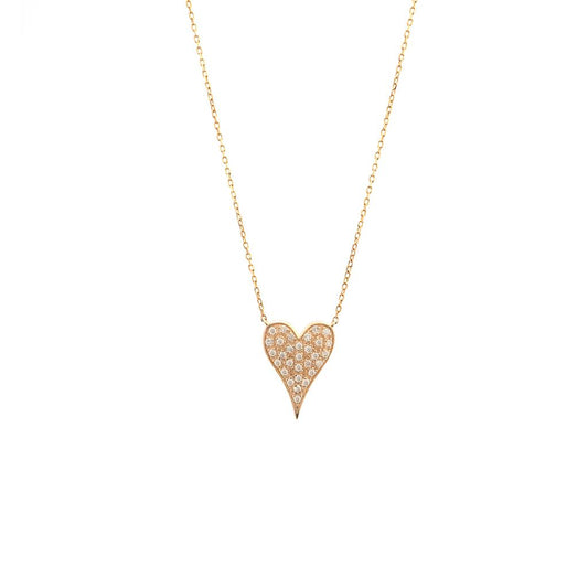 Long Heart Diamond Necklace