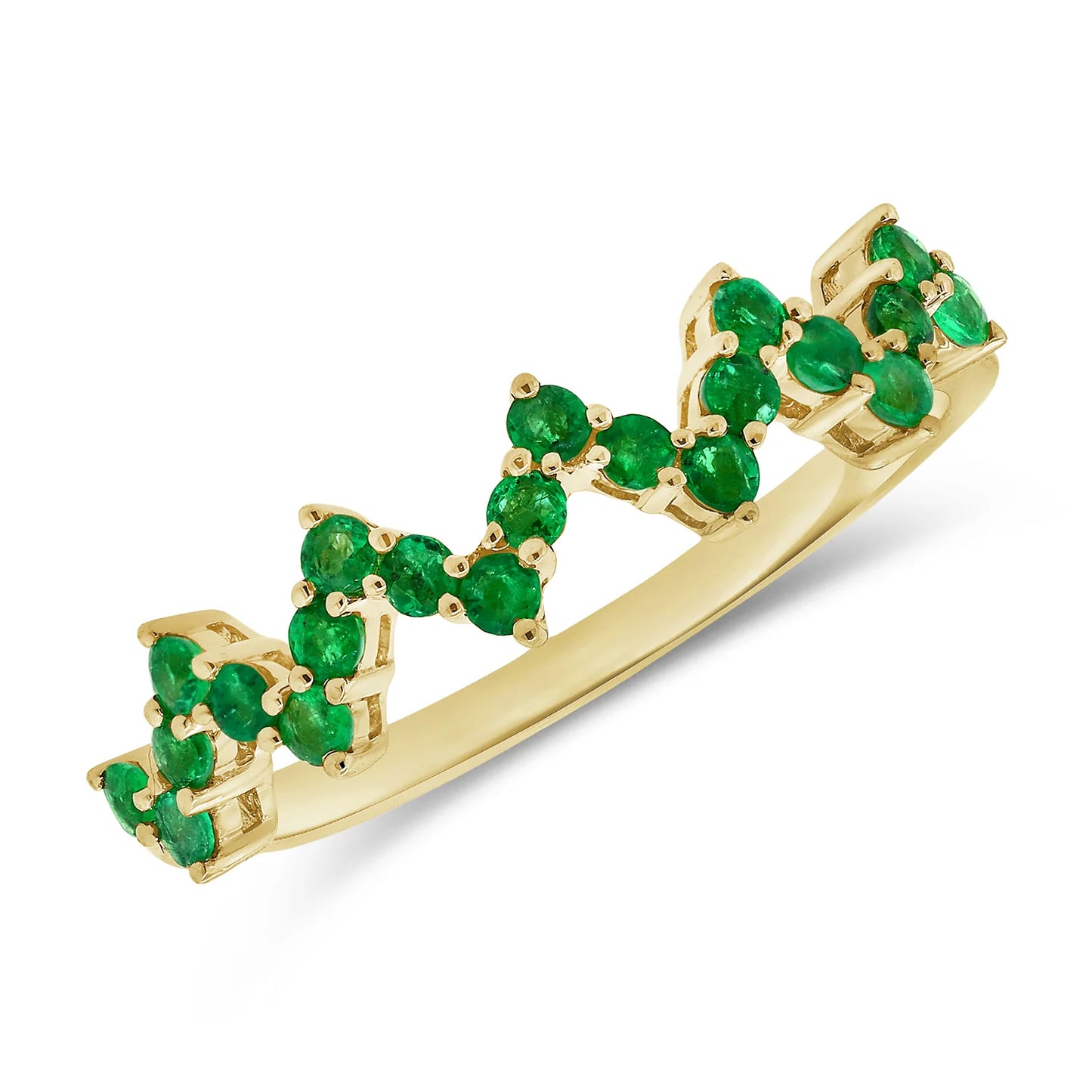 Green Emerald Heartbeat Ring