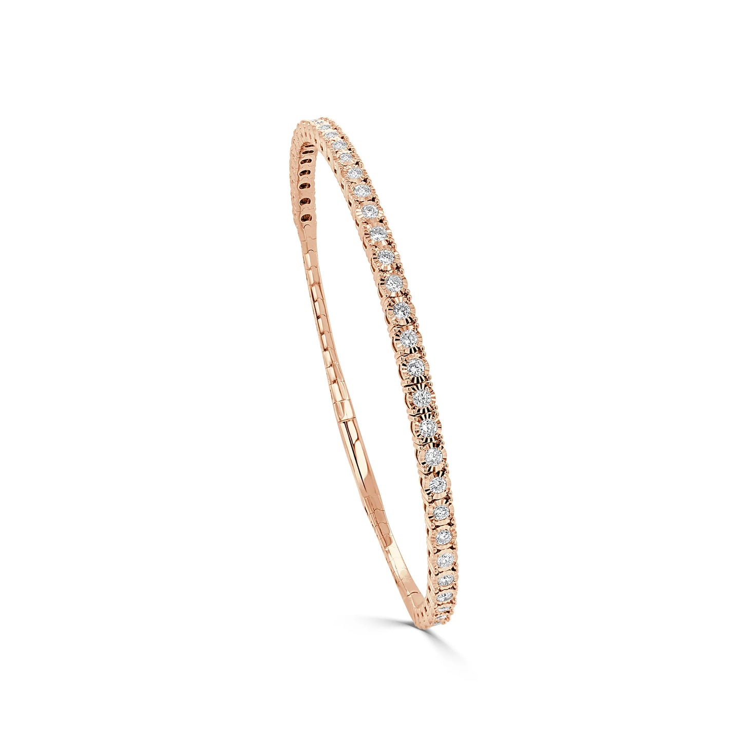 14K Gold Flexible Diamond Bangle