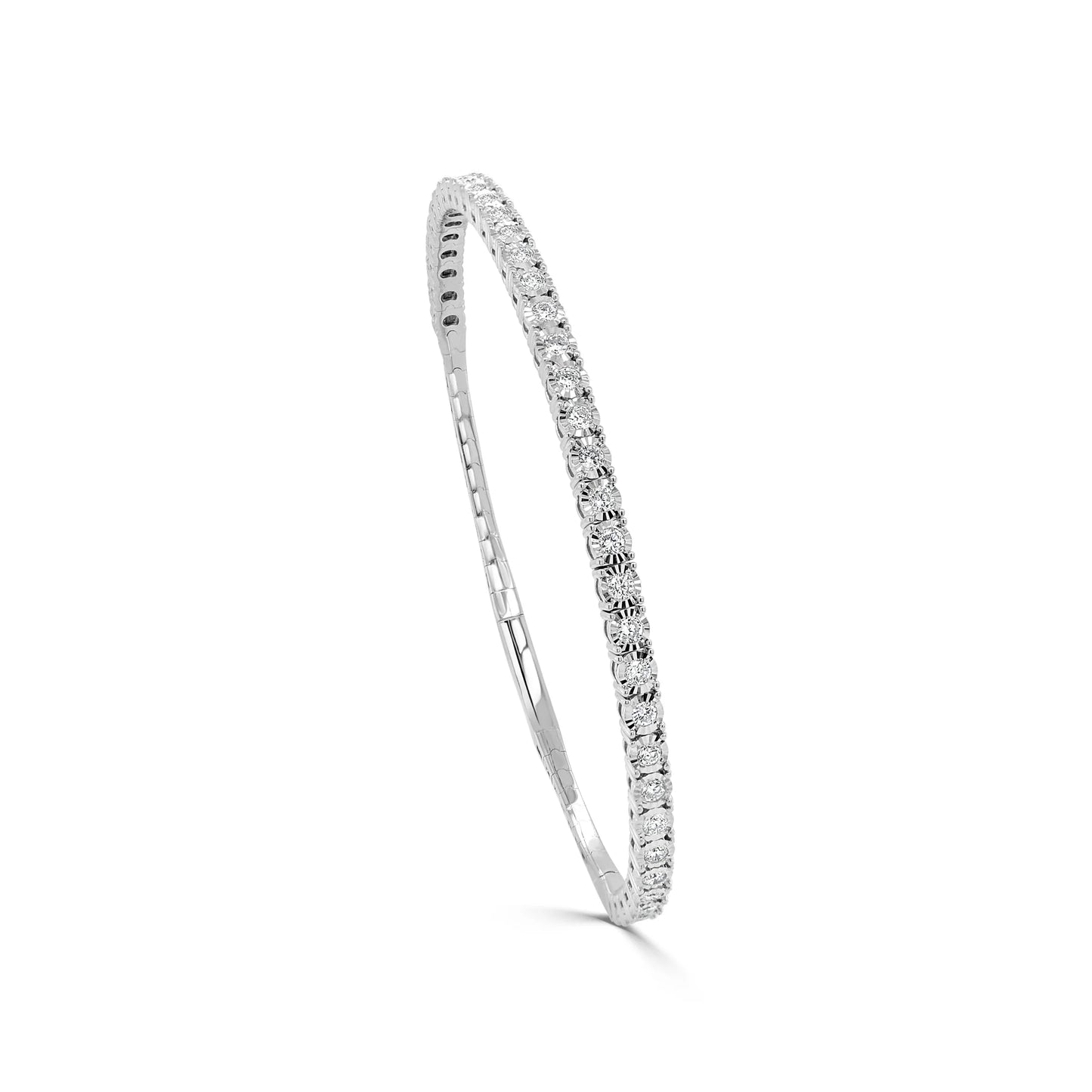 14K Gold Flexible Diamond Bangle