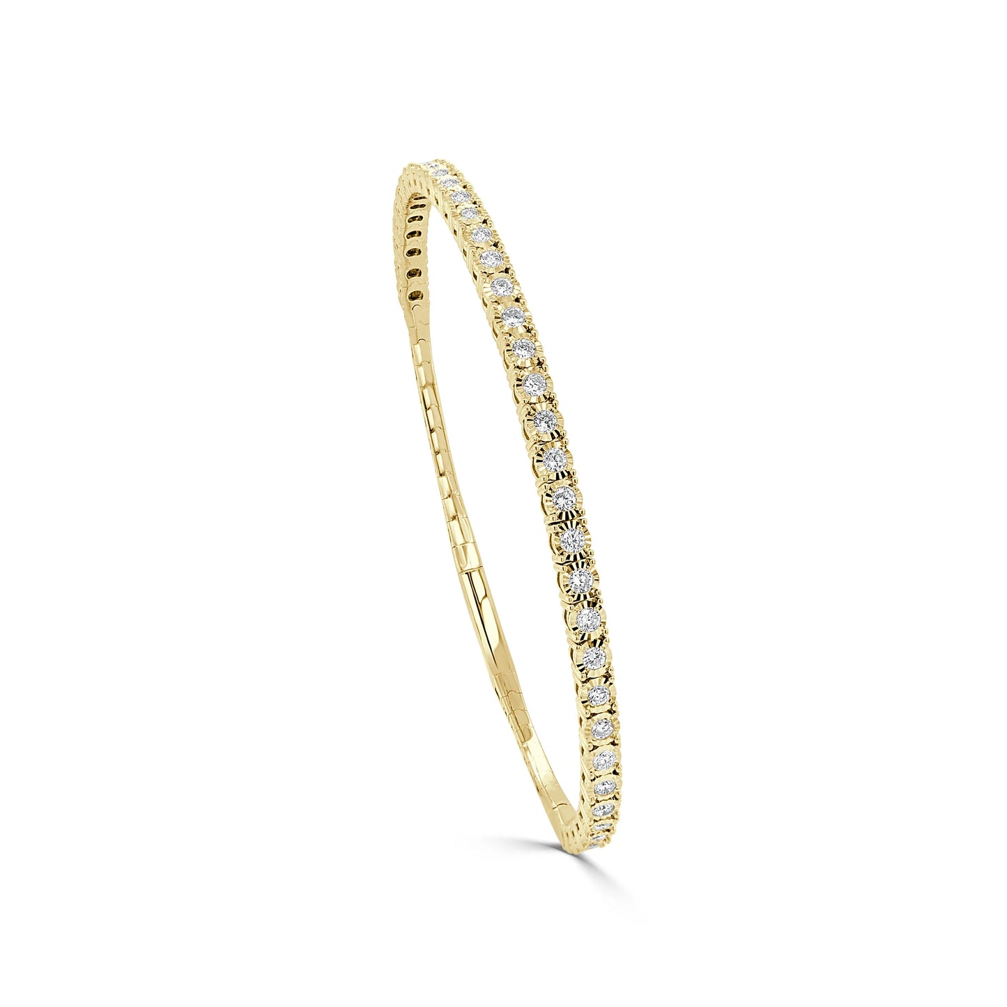 14K Gold Flexible Diamond Bangle