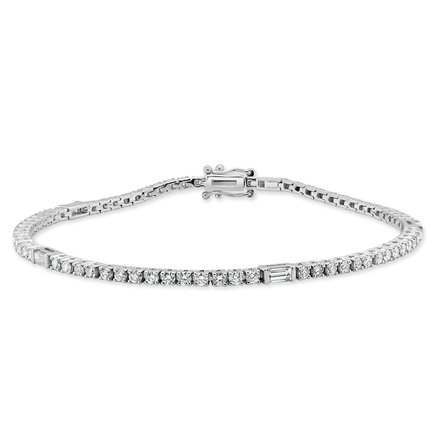 14k Gold Baguette Diamond Tennis Bracelet