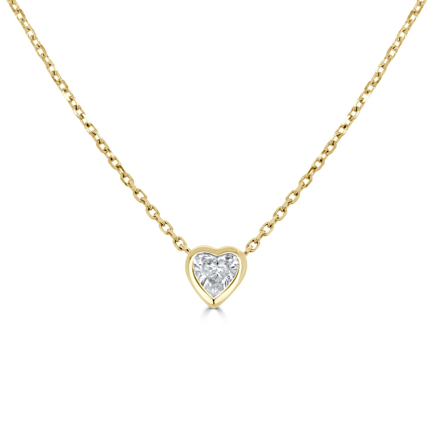 Bezel Heart Diamond Necklace