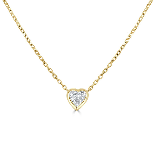 Bezel Heart Diamond Necklace