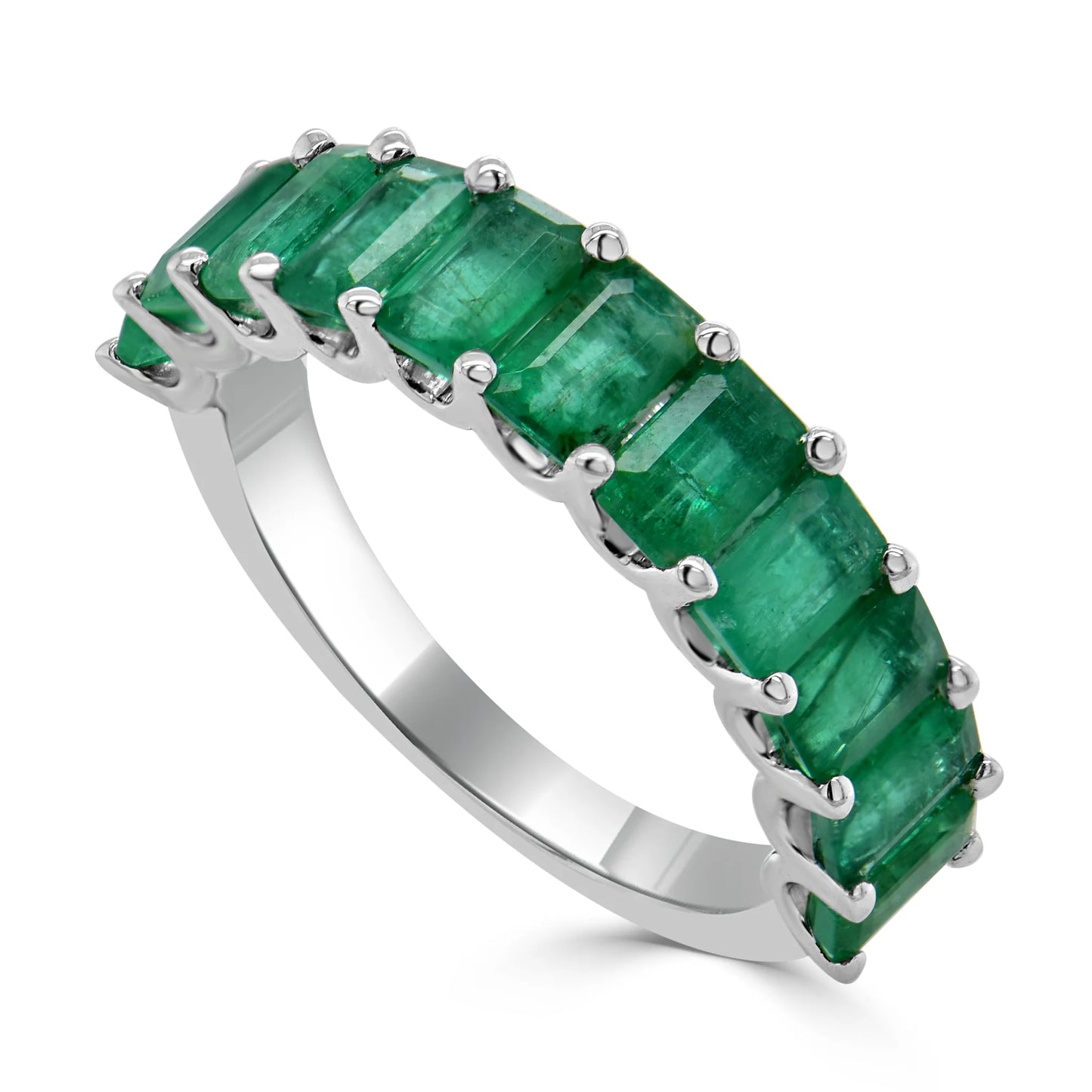 14K Gold Emerald Cut Half Band