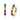 Gold hoop earrings with multicolored gemstones on a white background