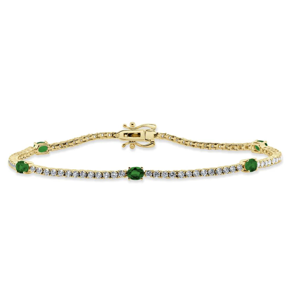 Emerald Diamond Tennis Bracelet