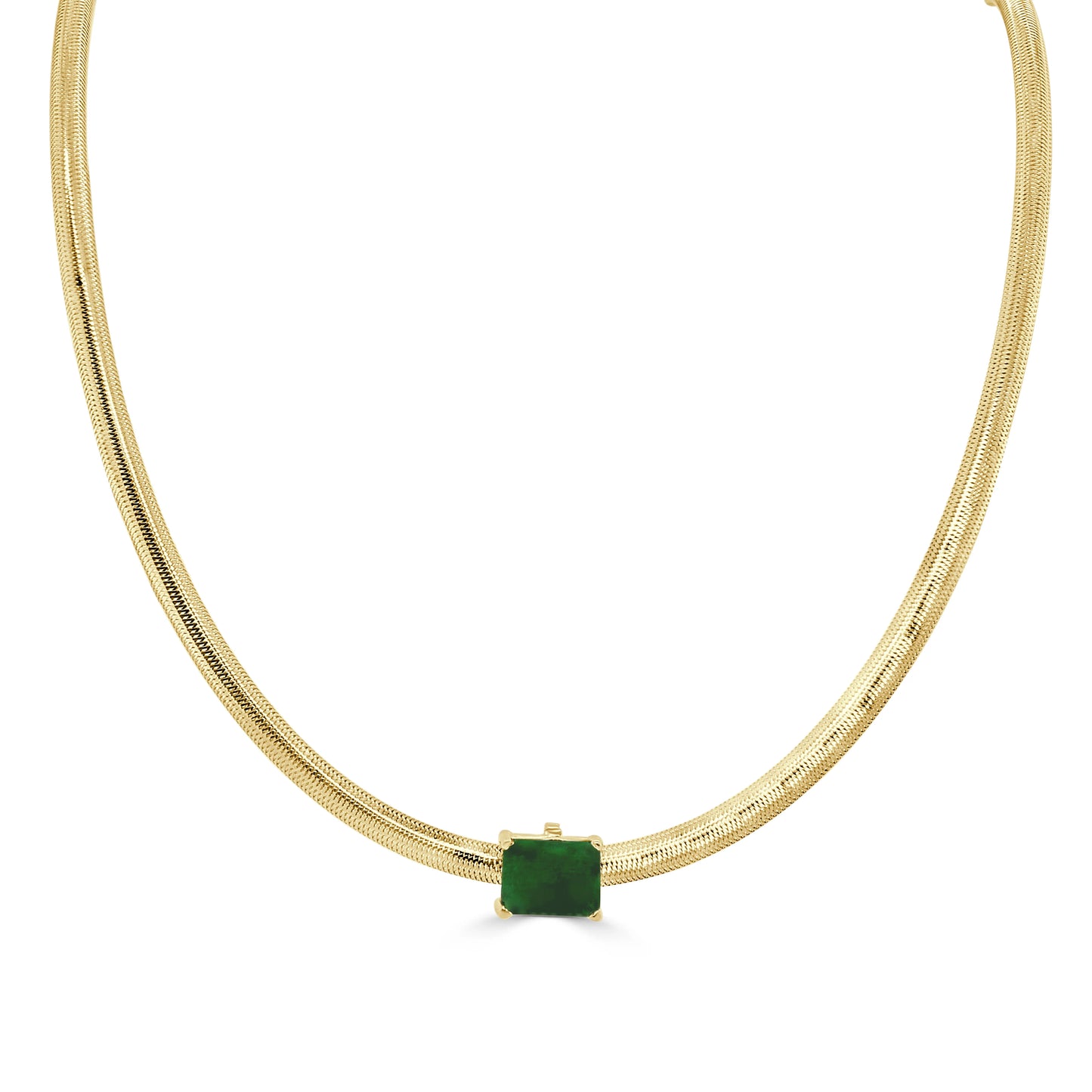 14K Gold Emerald Necklace