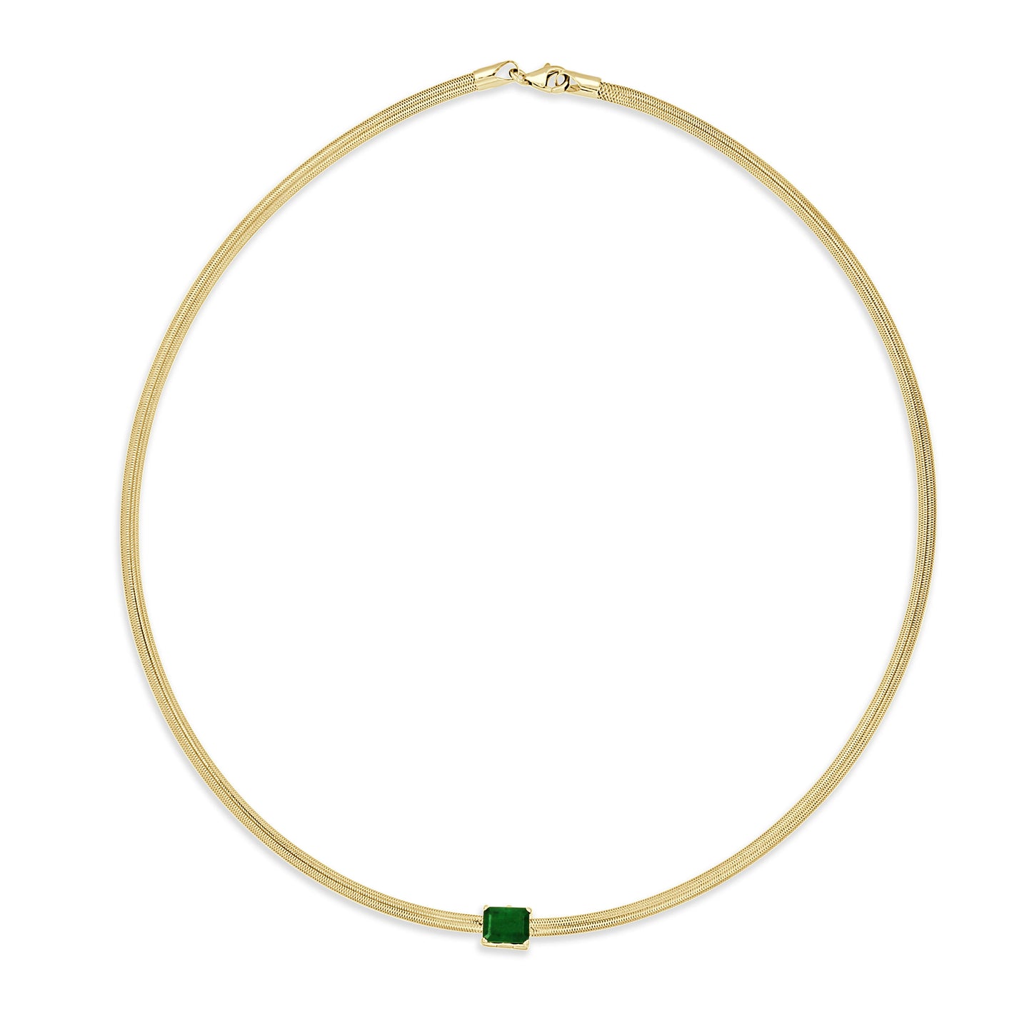 14K Gold Emerald Necklace