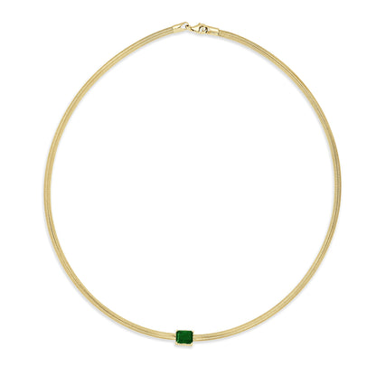 14K Gold Emerald Necklace