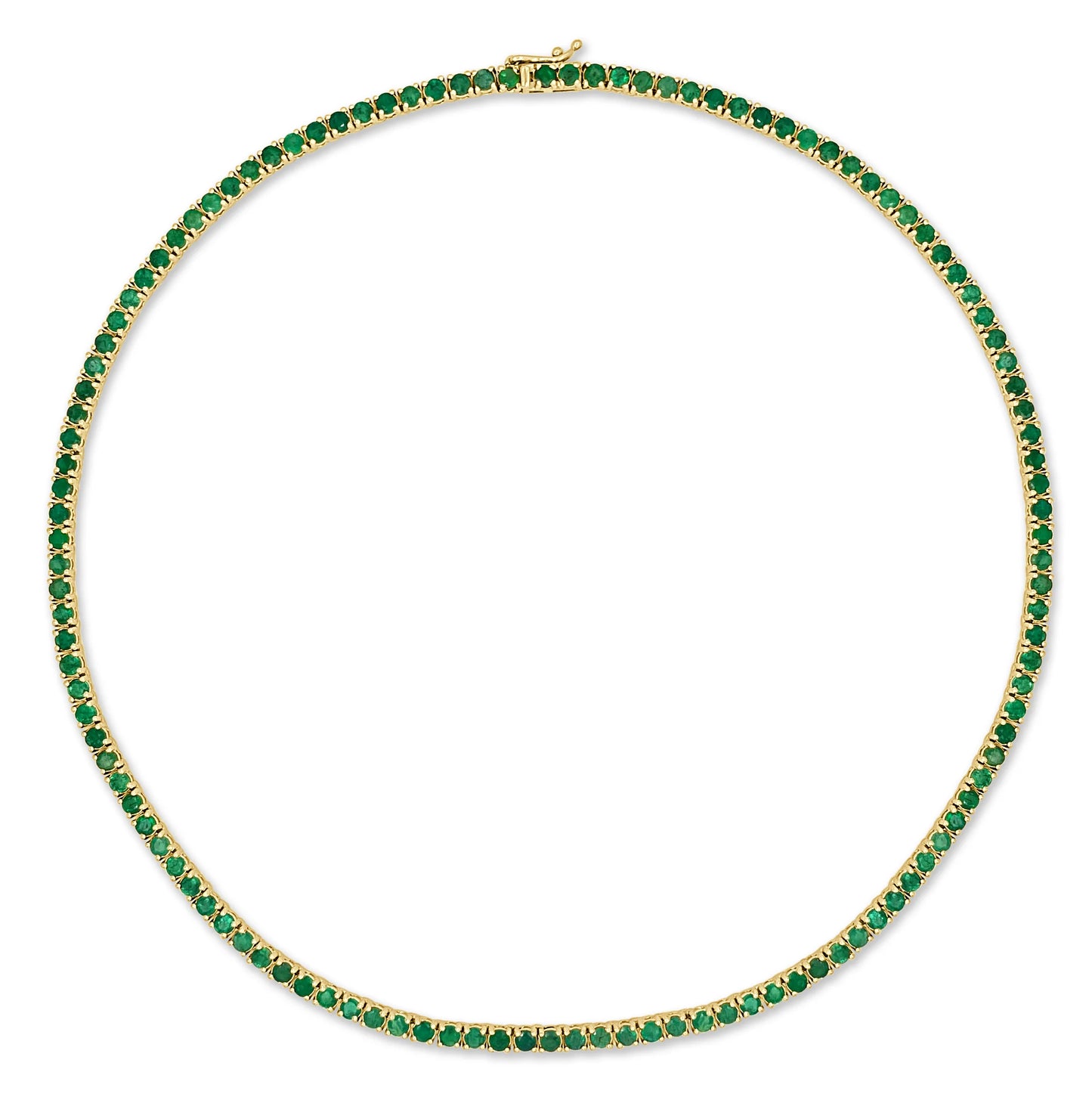 14k Gold Gemstone Tennis Necklace