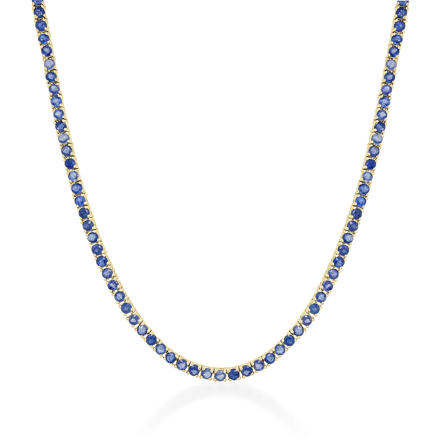 14K Blue Sapphire Tennis Necklace