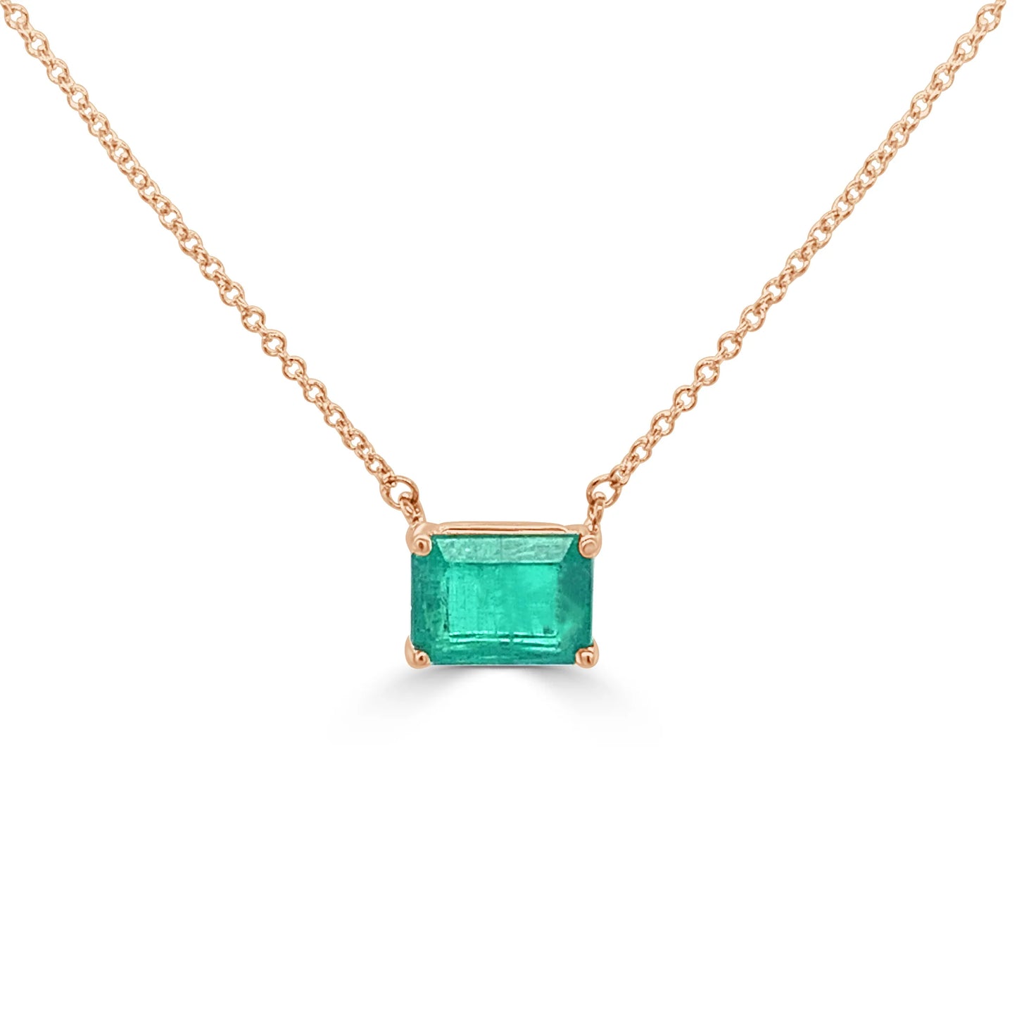 14k Gold Emerald Necklace