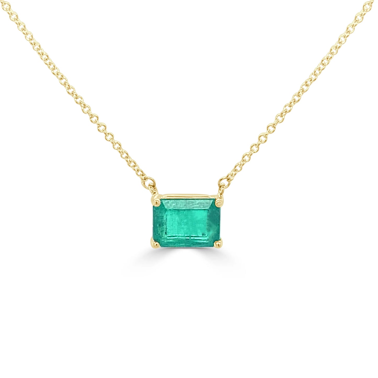 14k Gold Emerald Necklace