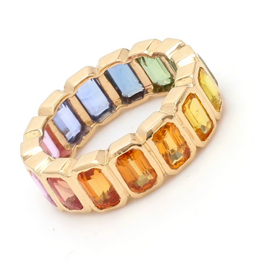 Bezel Sapphire Eternity Band