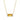 Gold necklace with a rectangular citrine pendant on a white background