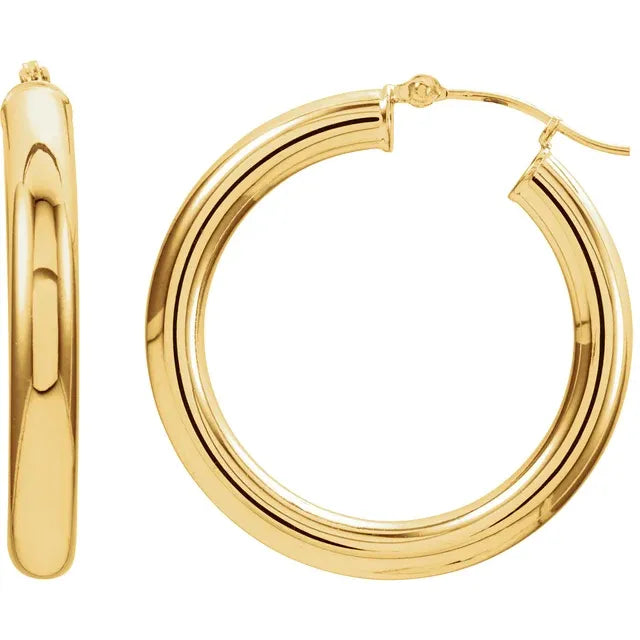 Tube Gold Hoops Large