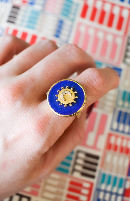 Lapis Lazuli Diamond Ring