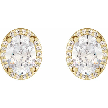 Oval Halo Diamond Studs