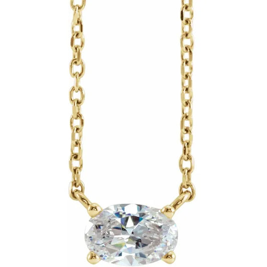 Ovalo Solitaire Diamond Necklace